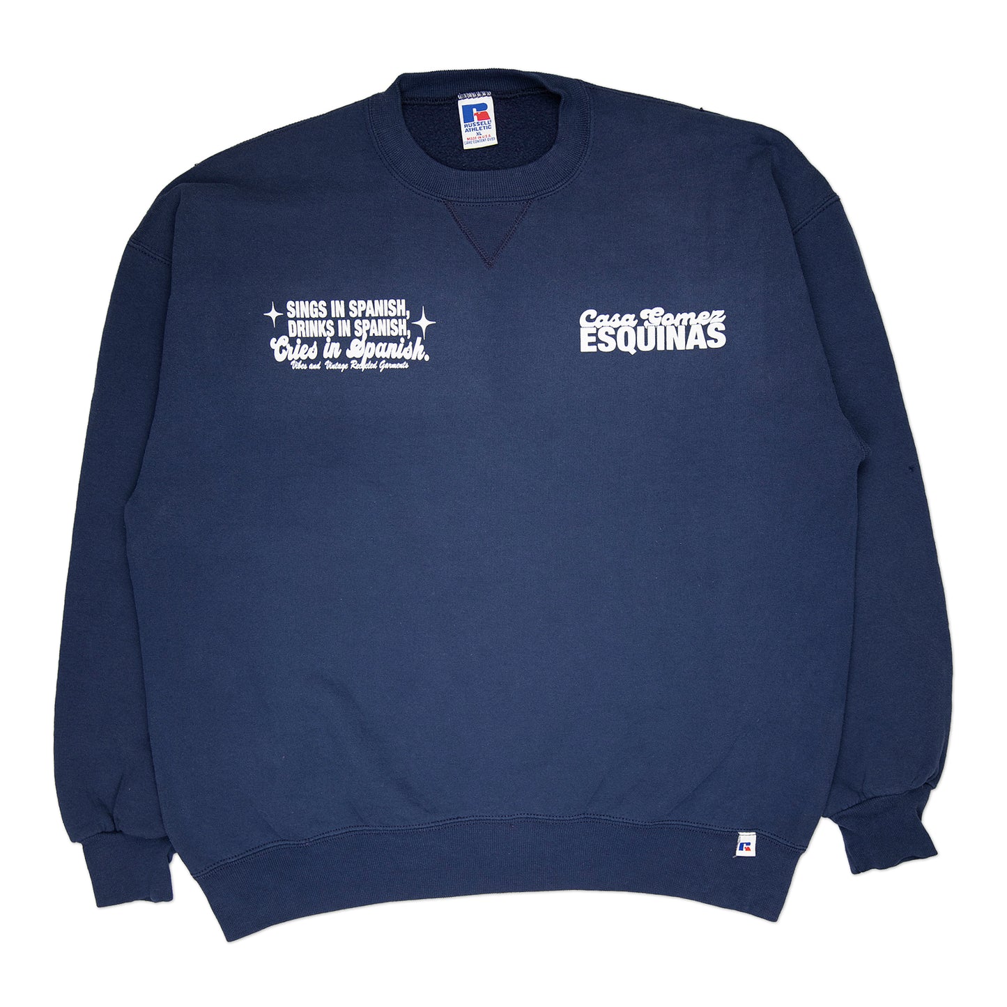 Navy Blue "Cries in Spanish" Crew (XL)