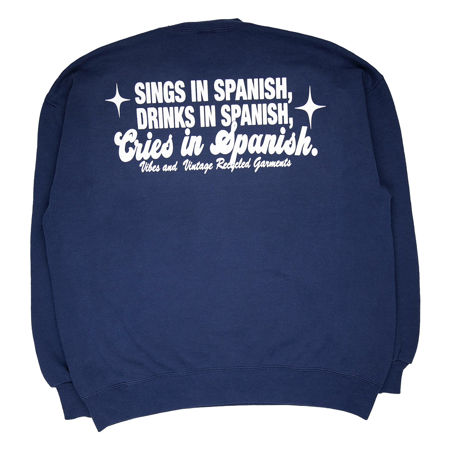 Navy Blue "Cries in Spanish" Crew (XL)