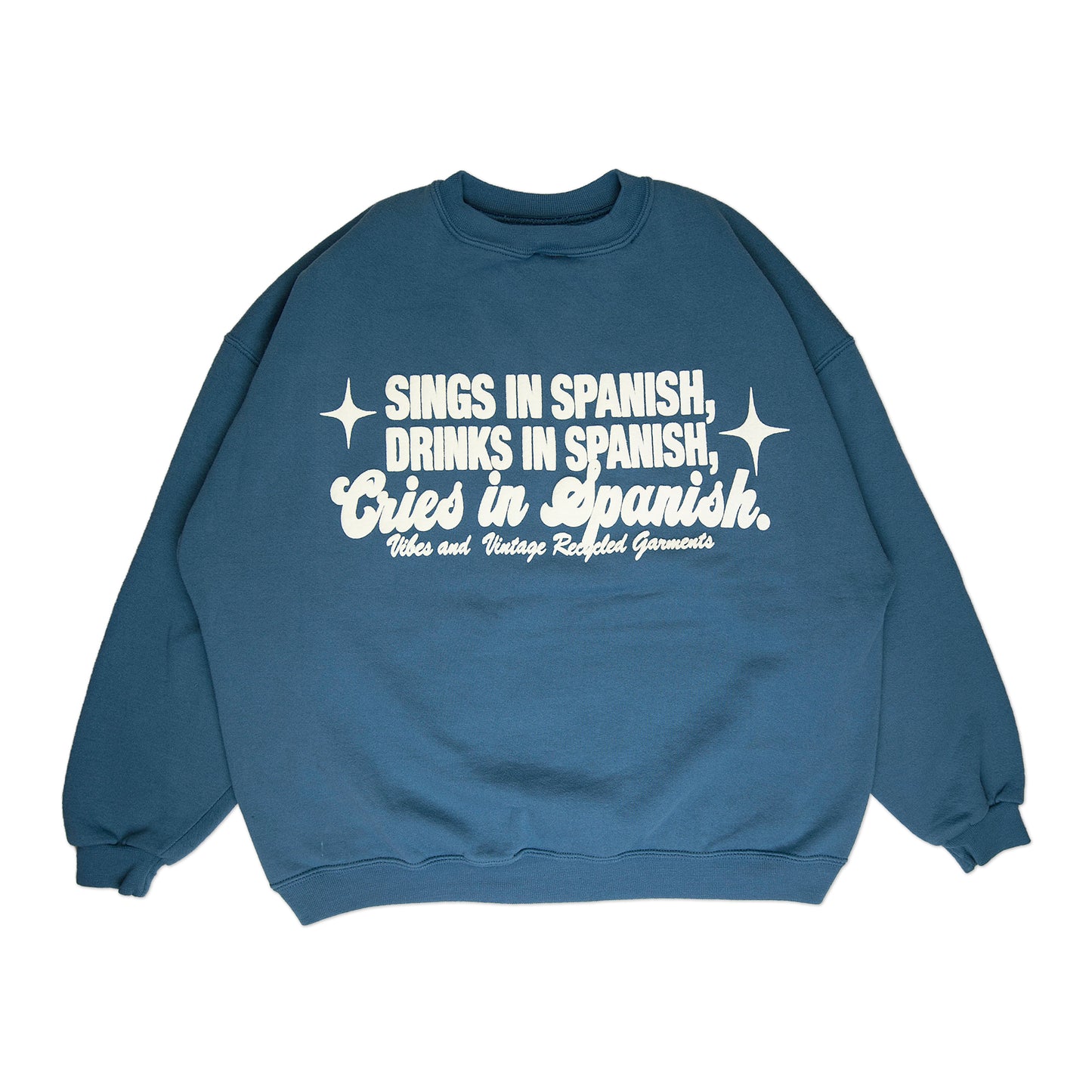 Blue "Cries in Spanish" Crew (M)