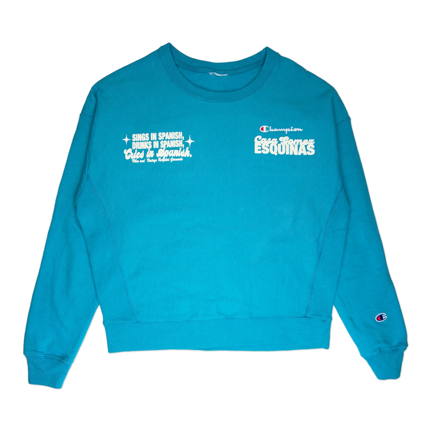 Turquoise "Cries in Spanish" Crew (S)