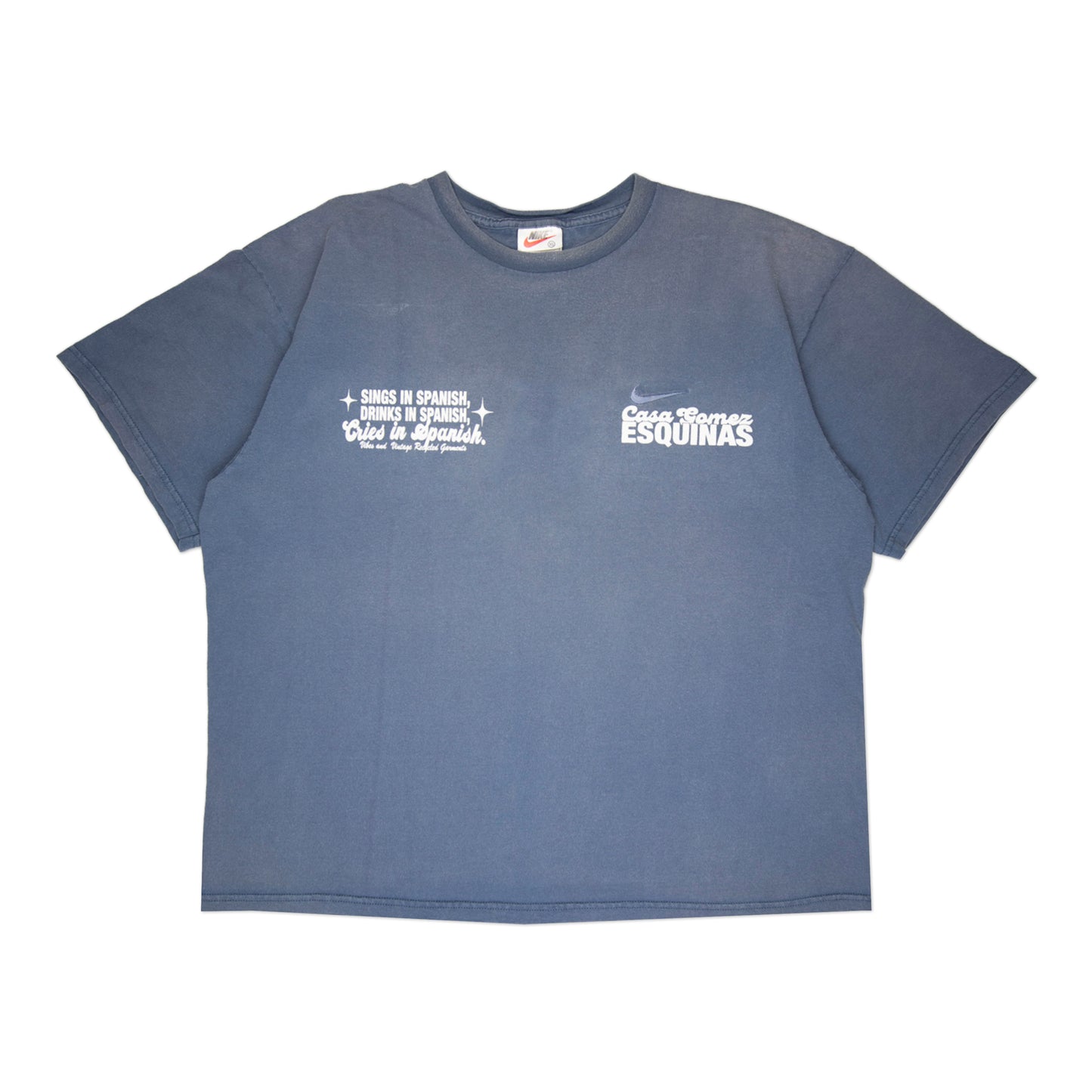 Navy Blue "Cries in Spanish" Tee (XL)