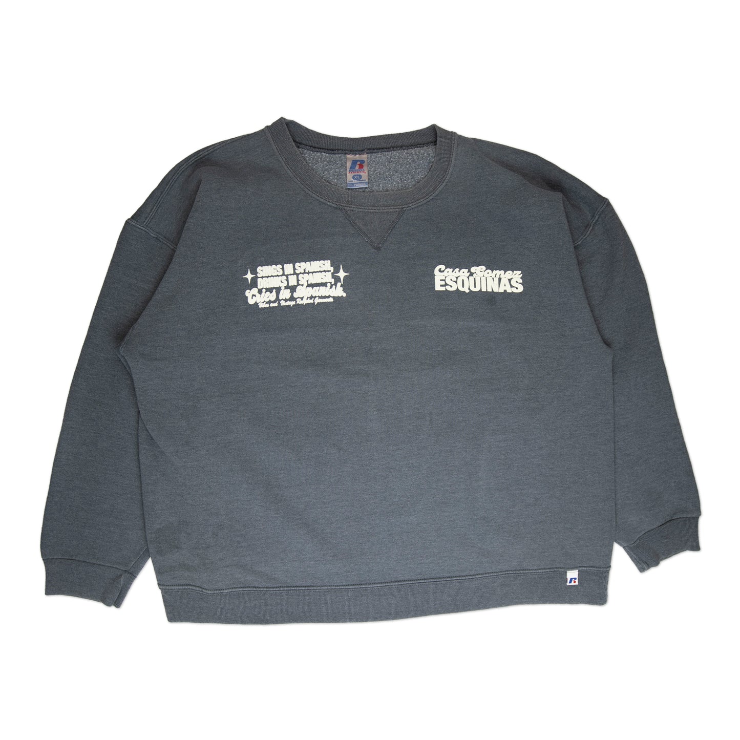 Gray "Cries in Spanish" Crew (XXL)