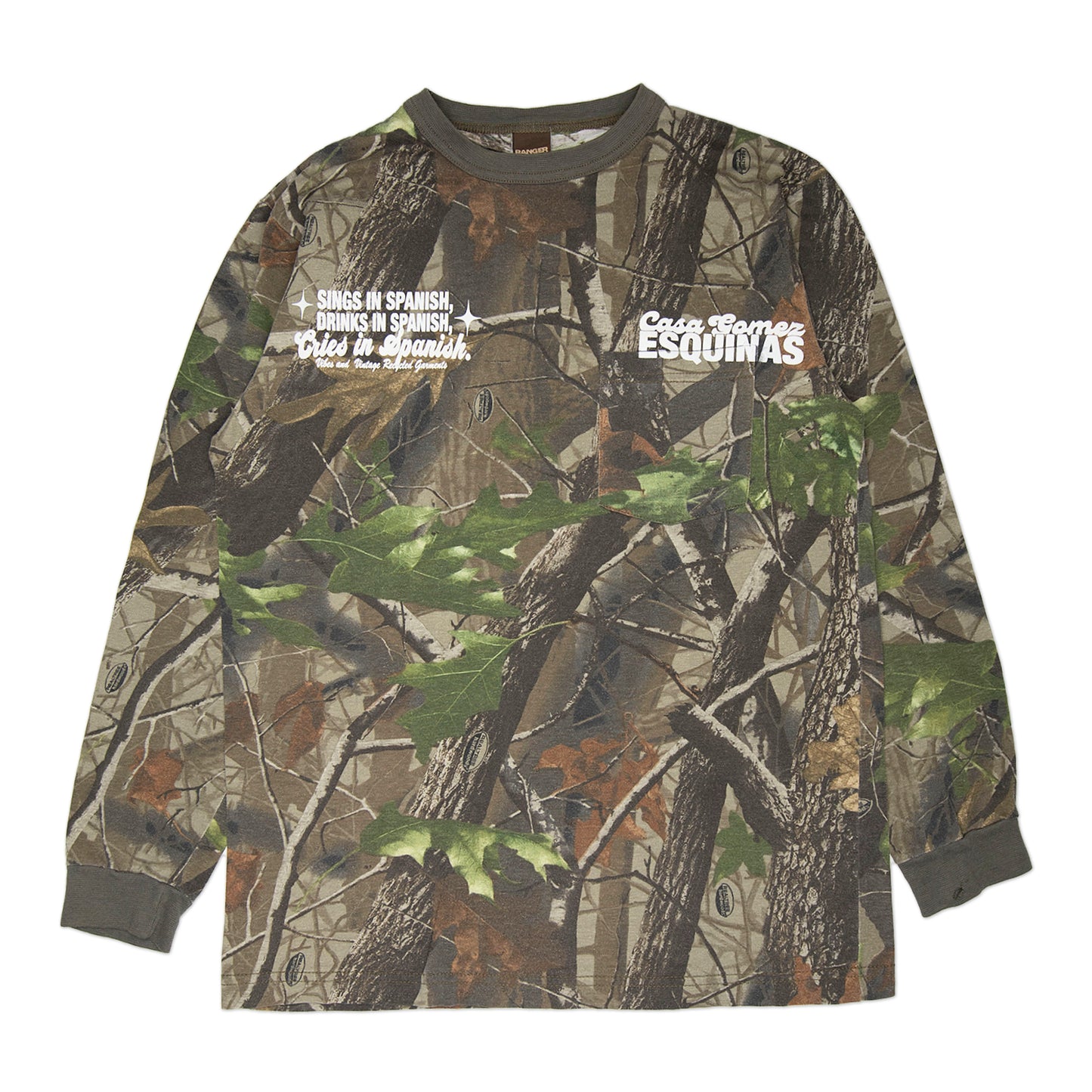 Camo "Cries in Spanish" Longsleeve (M)