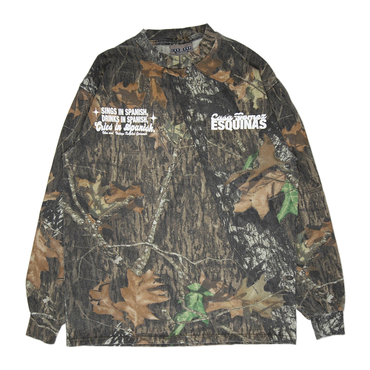 Camo "Cries in Spanish" Longsleeve (L)
