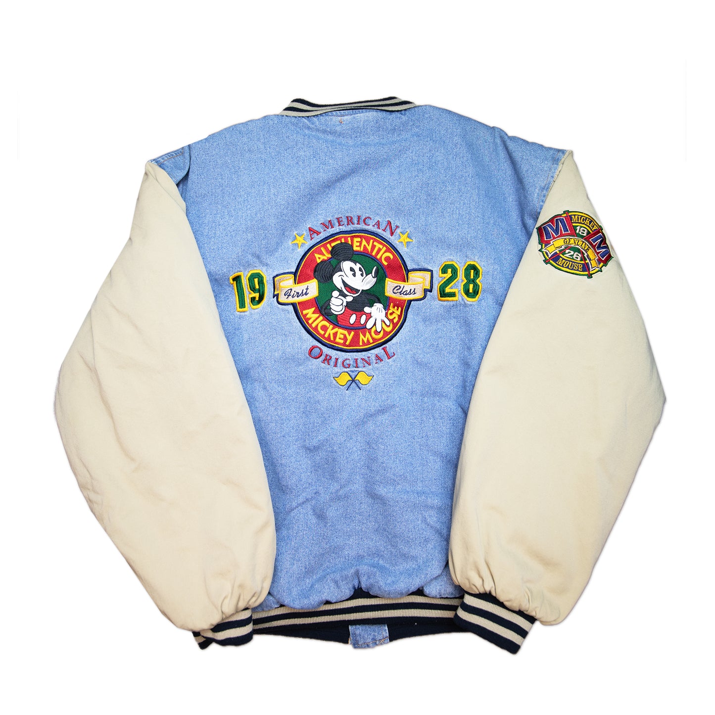 90's Mickey Varsity Denim Jacket (XXL)