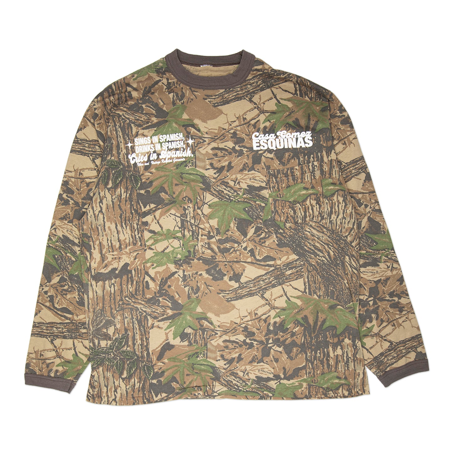 Camo "Cries in Spanish" Longsleeve (L)