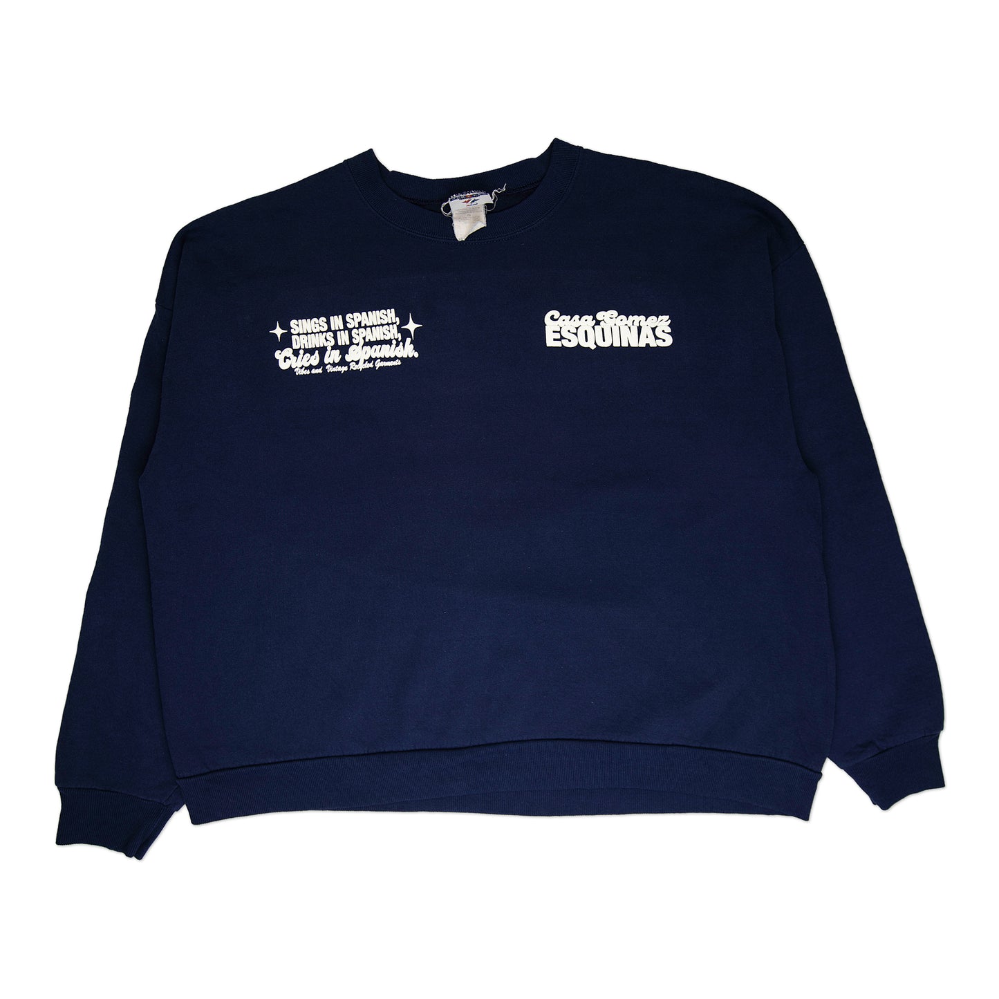 Navy Blue "Cries in Spanish" Crew (XL)