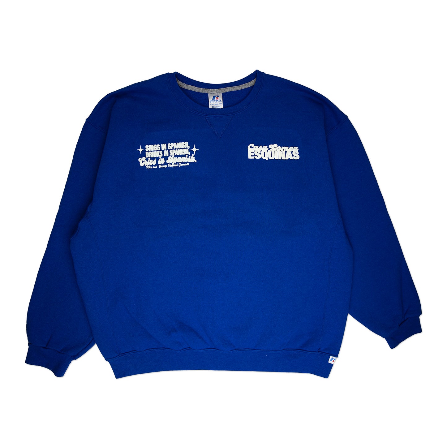 Blue "Cries in Spanish" Crew (XXL)