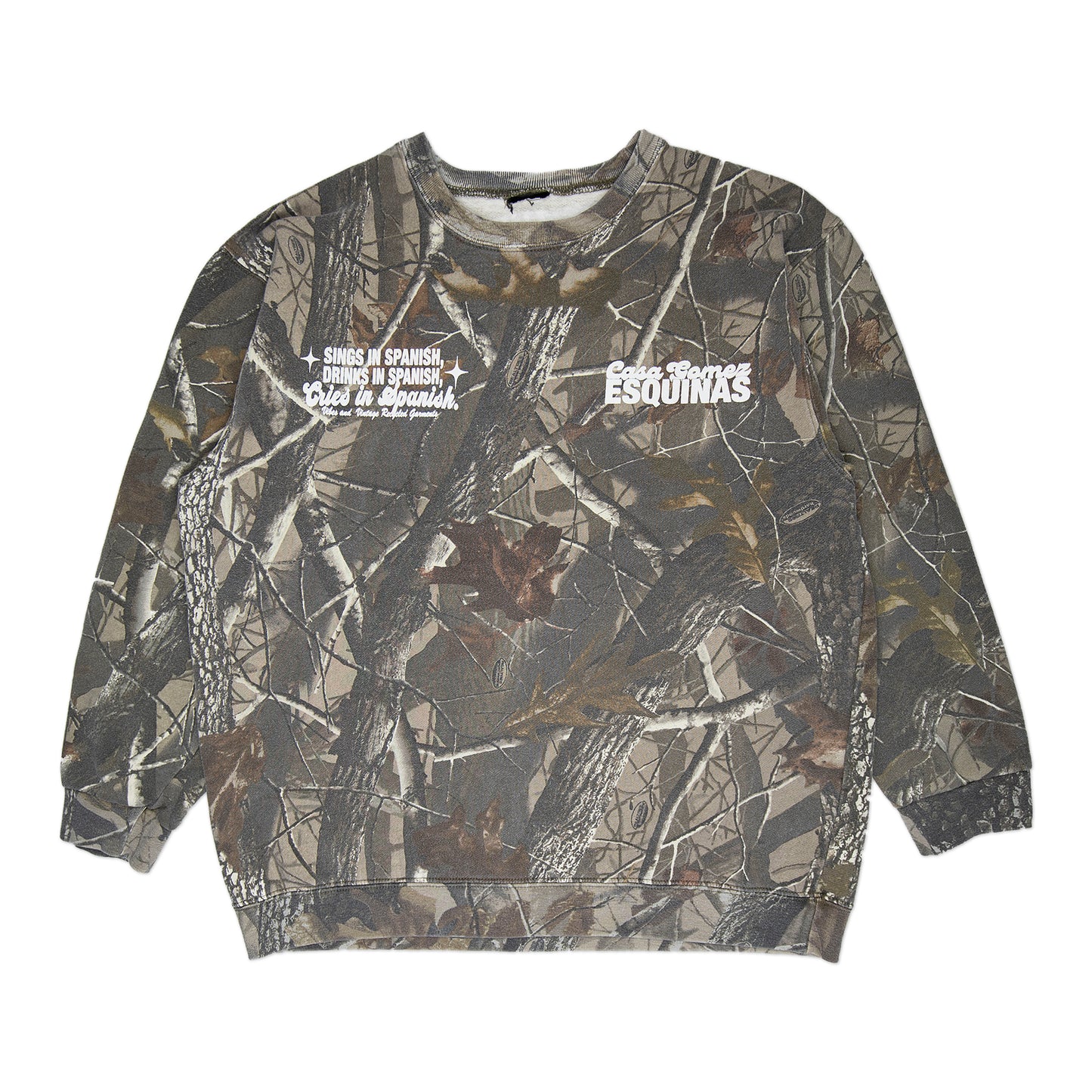Camo "Cries in Spanish" Crew (XL)