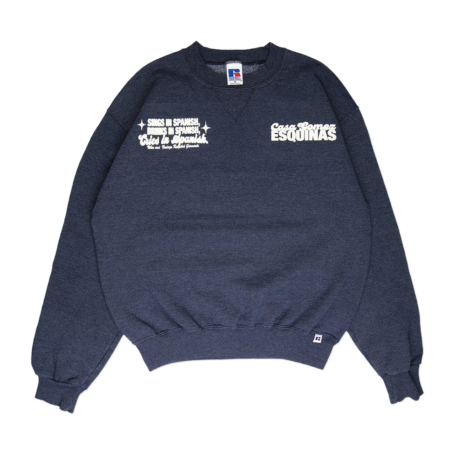 Navy Blue "Cries in Spanish" Crew (M)