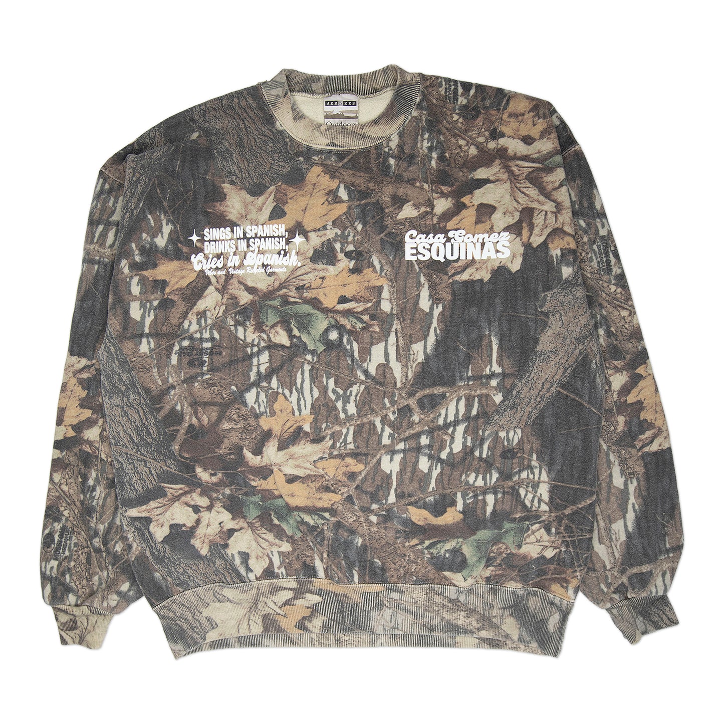 Camo "Cries in Spanish" Crew (XL)