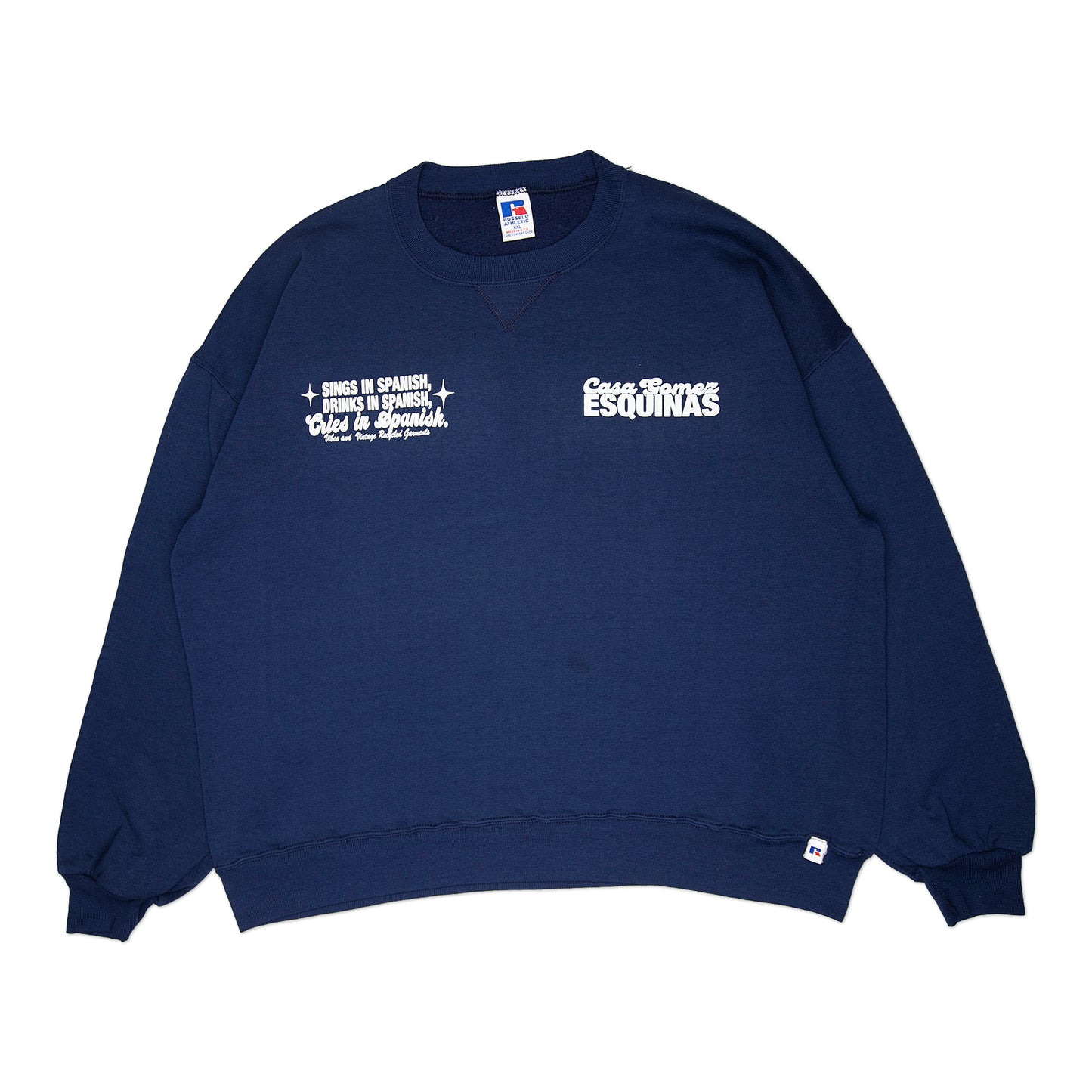 Navy Blue "Cries in Spanish" Crew (XL)