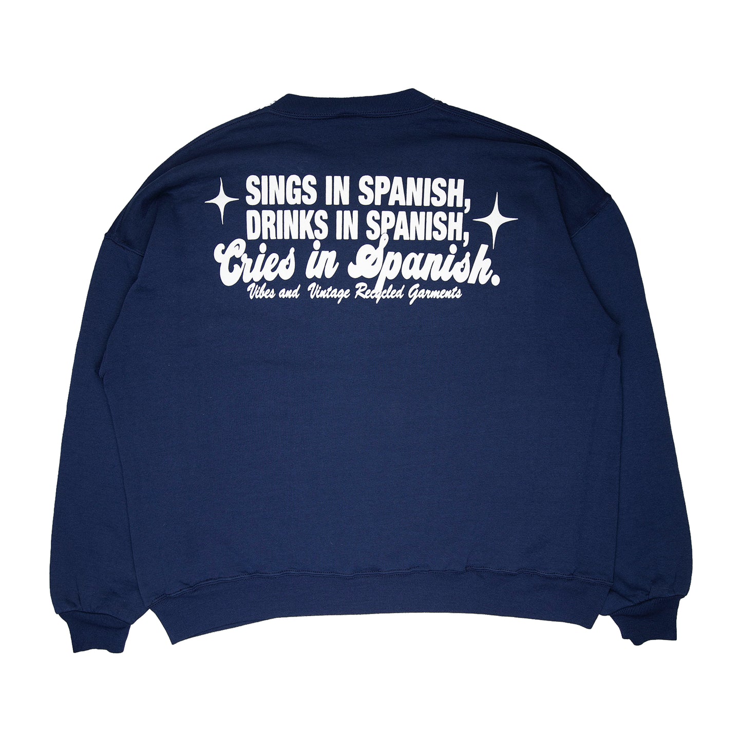 Navy Blue "Cries in Spanish" Crew (XL)