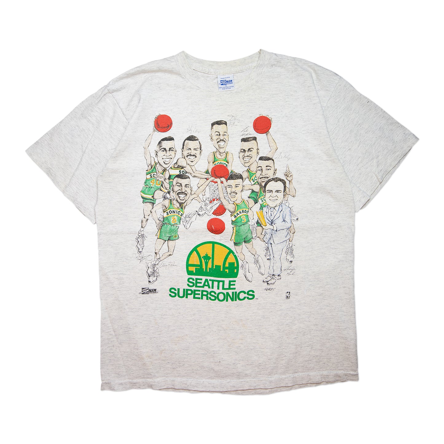 90's Supersonics Caricature Tee (L)