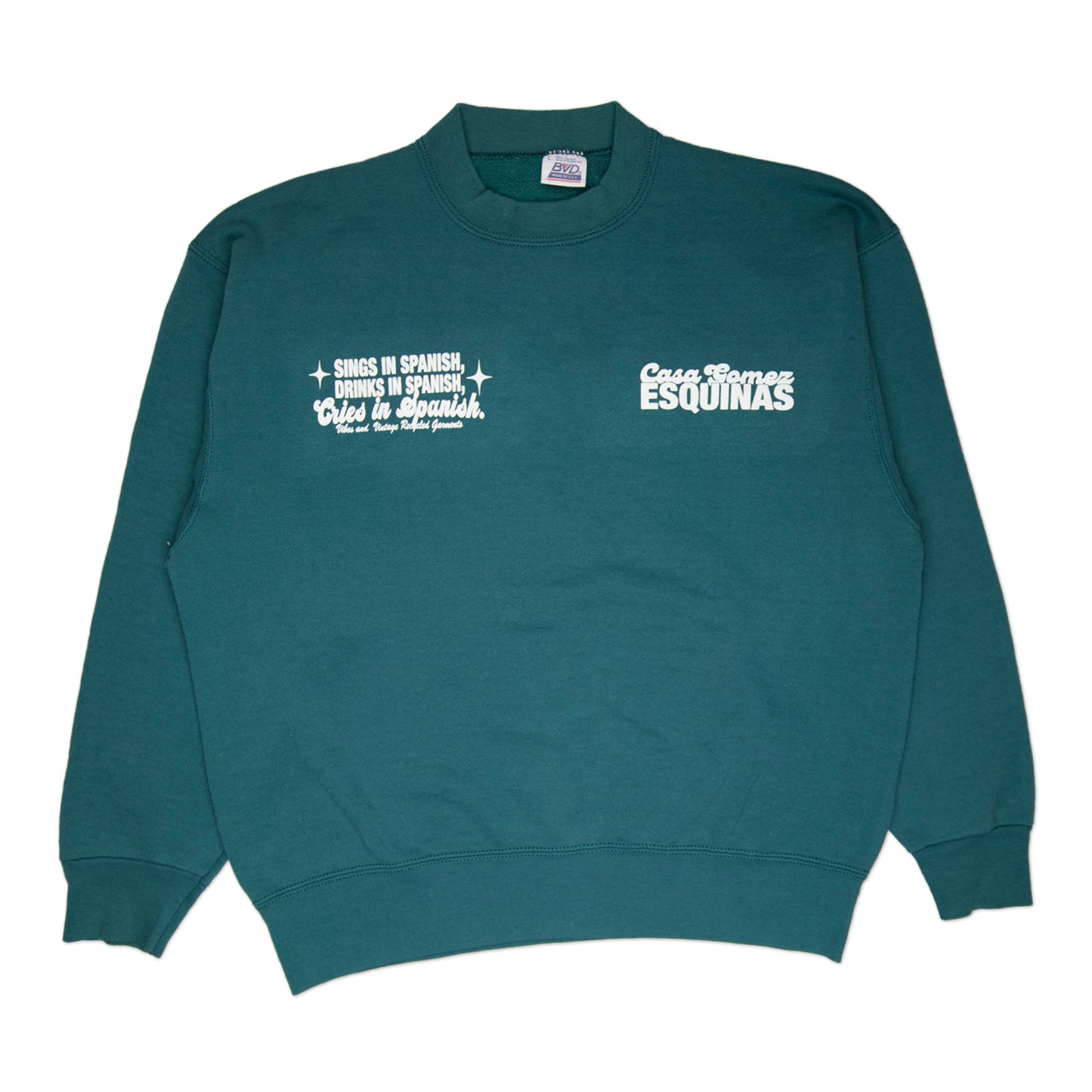Dark Turquoise "Cries in Spanish" Crew (L)