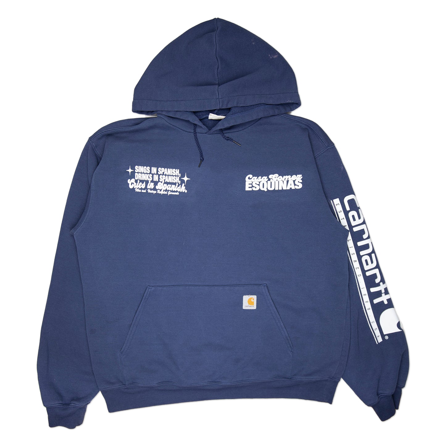 Navy Blue "Cries in Spanish" Hoodie (XL)