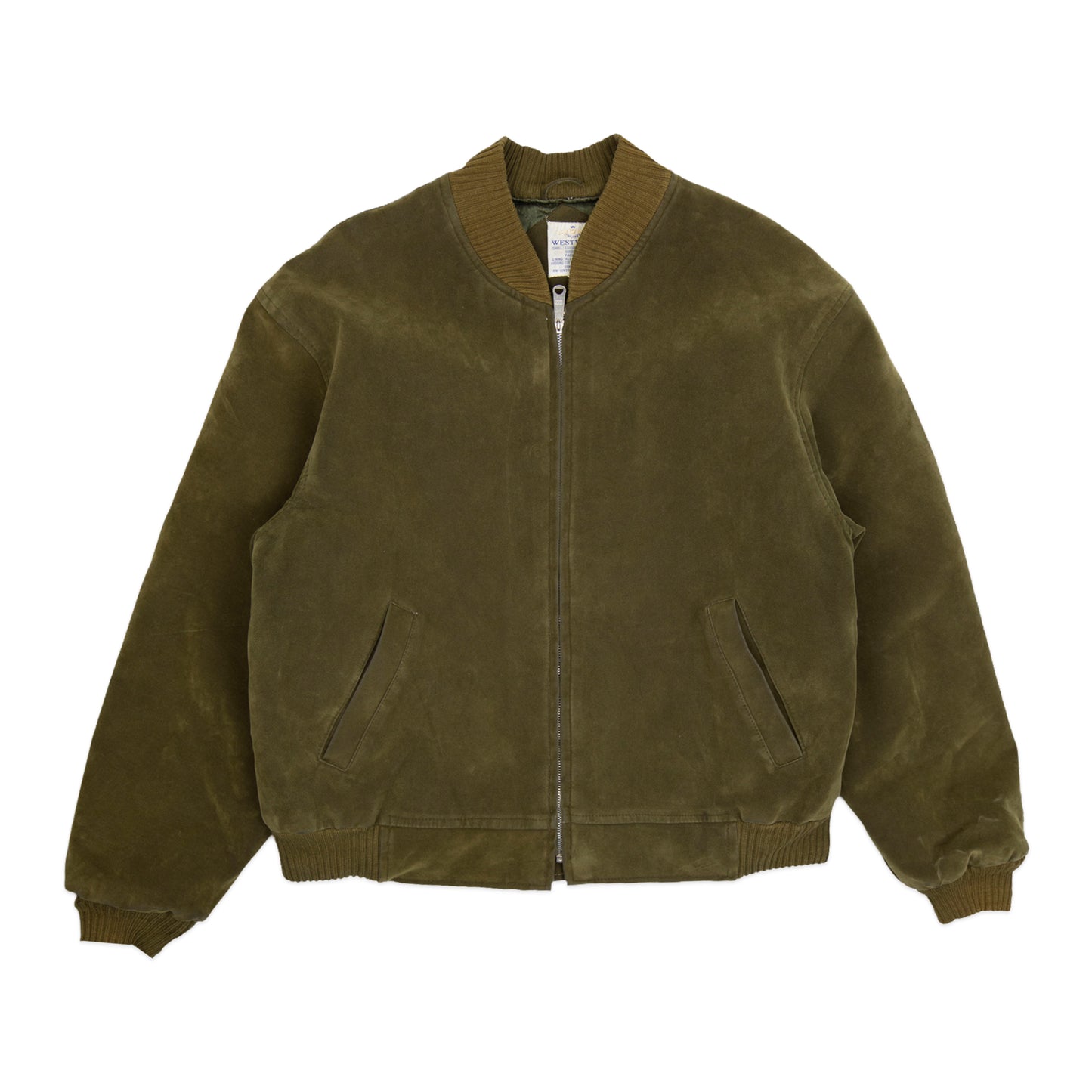 Vintage Olive Green Bomber Jacket (L)