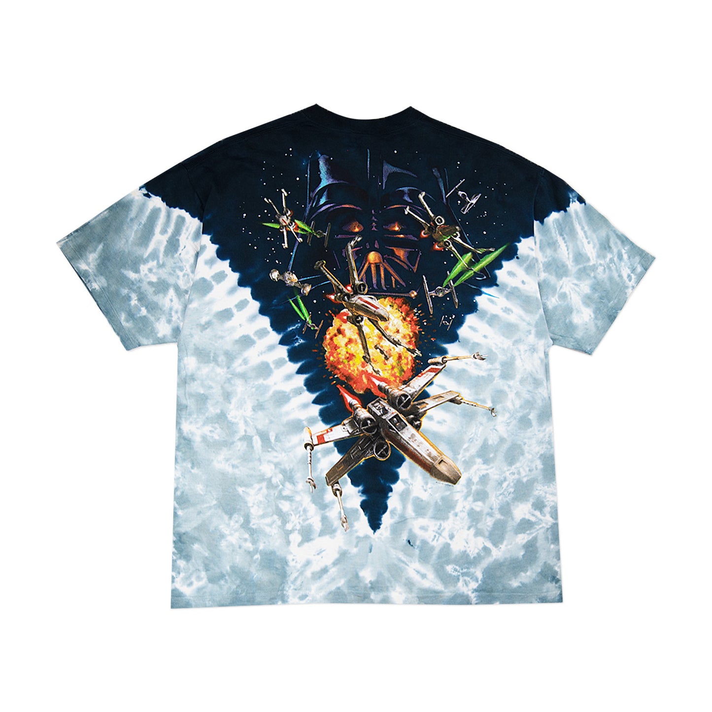 90's STAR WARS Liquid Blue Tie Dye Graphic Shirt