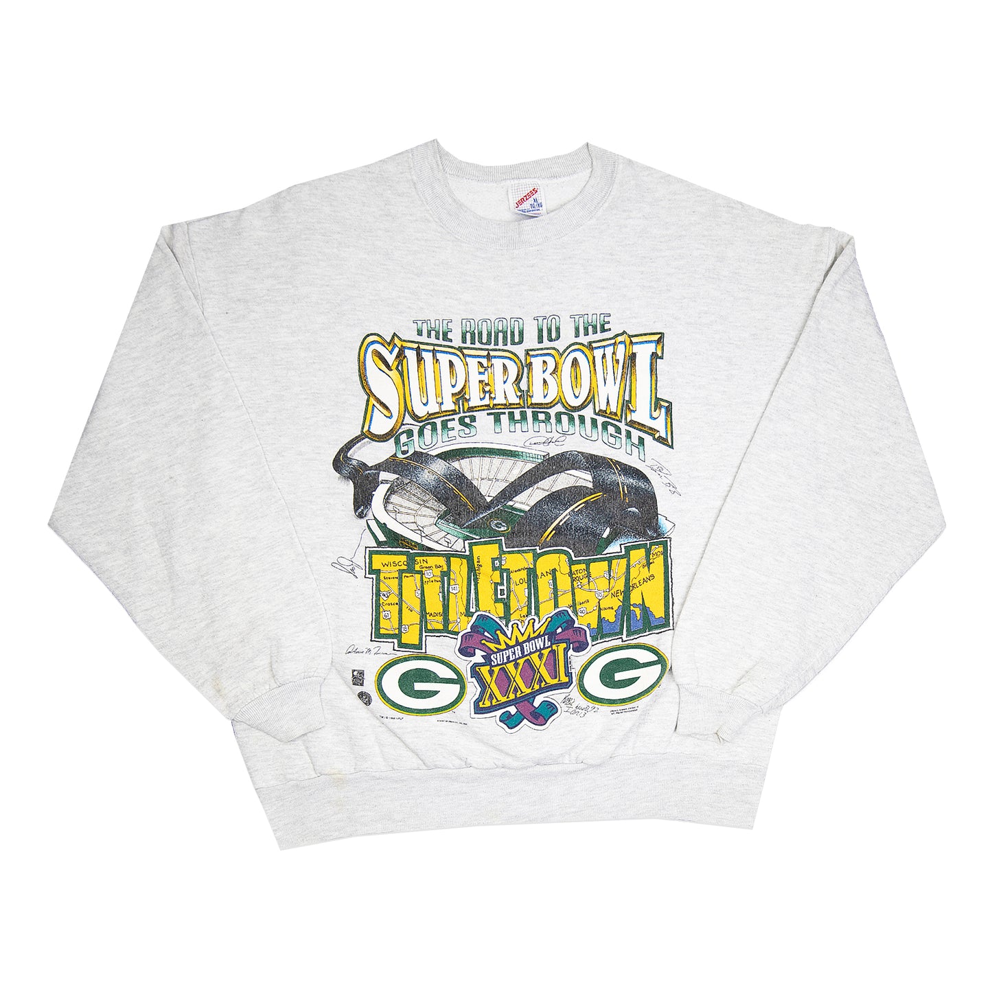 95' Green Bay Packers Super Bowl Graphic Crewneck