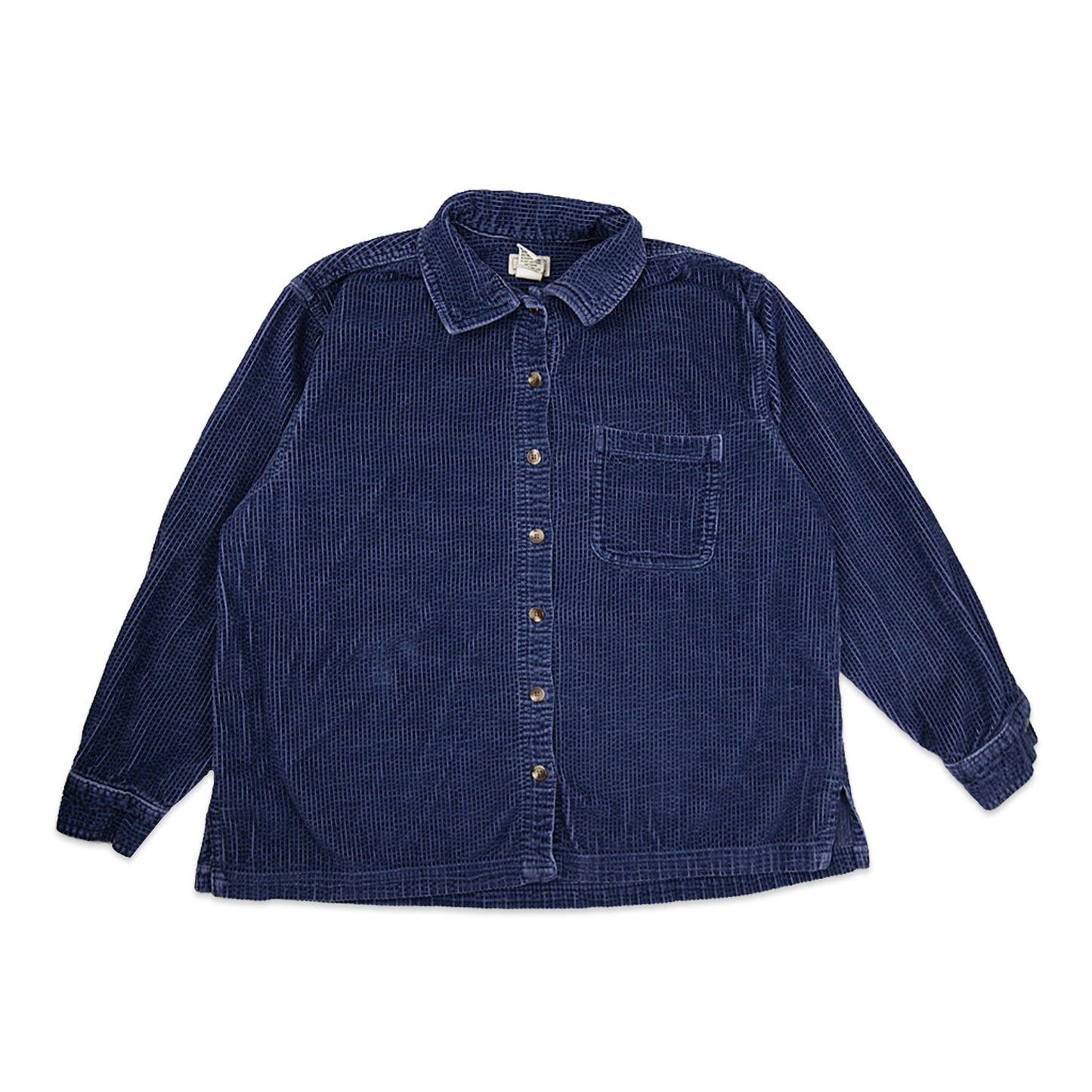 90's Navy Blue Corduroy Button Up (L)