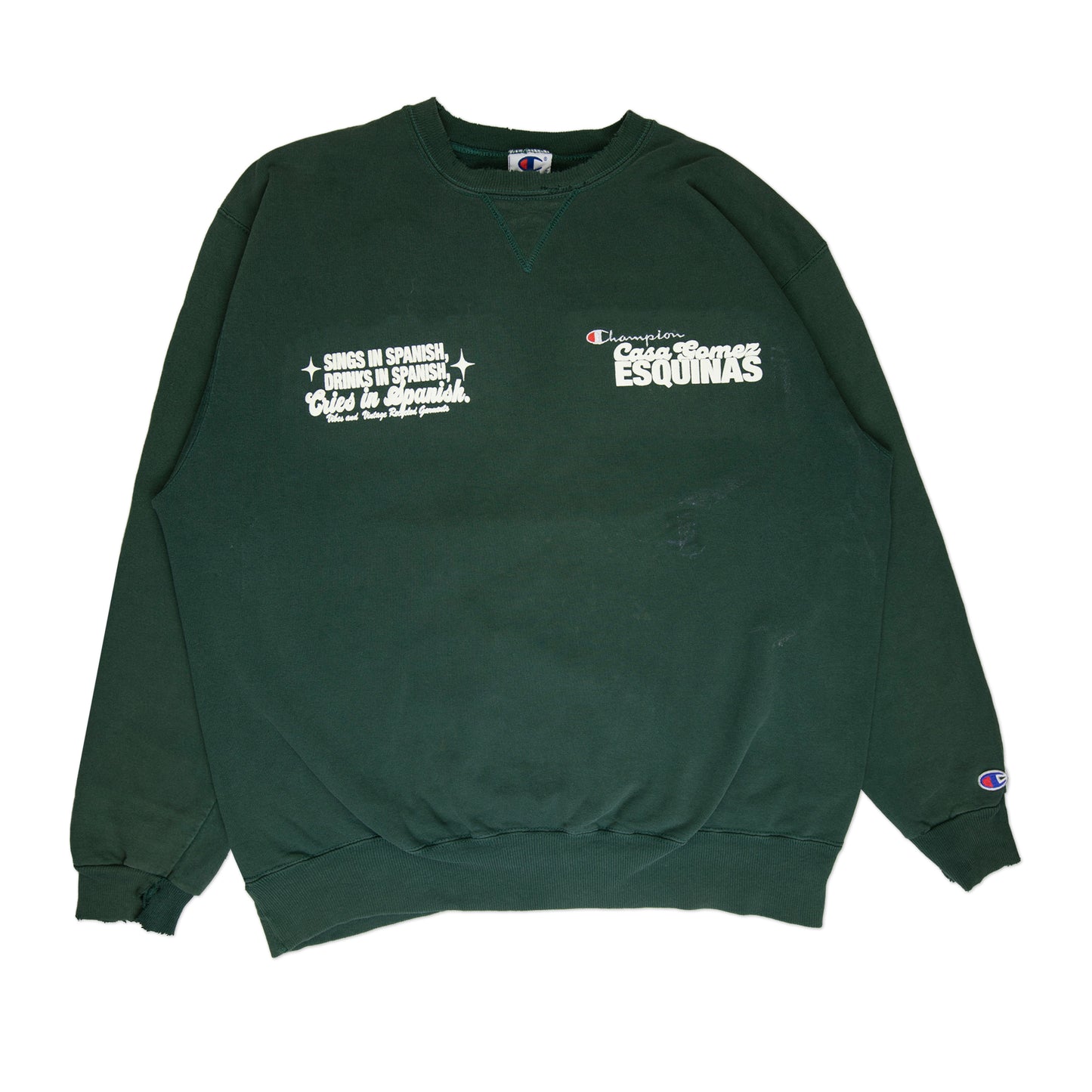 Forest Green "Cries in Spanish" Crew (XL)