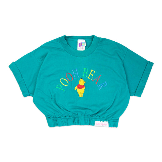 Cropped Embroidered Pooh Bear Tee (M)