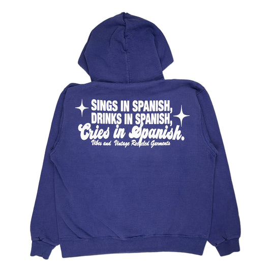 Purple "Cries in Spanish" Hoodie (M)