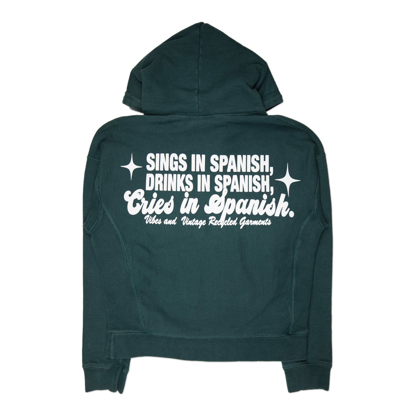 Green "Cries in Spanish" Hoodie (XS)