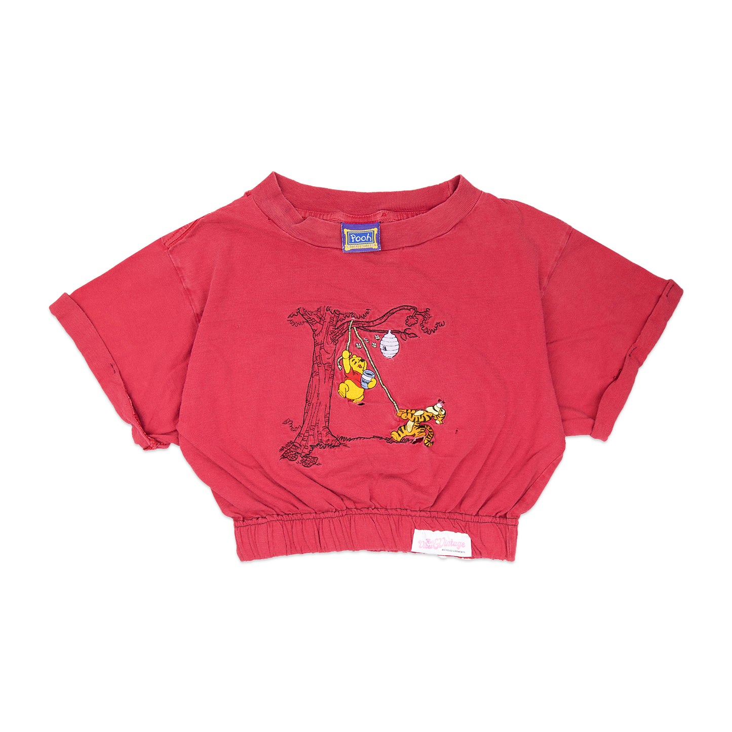 Cropped Embroidered Pooh & Tigger Tee (S)