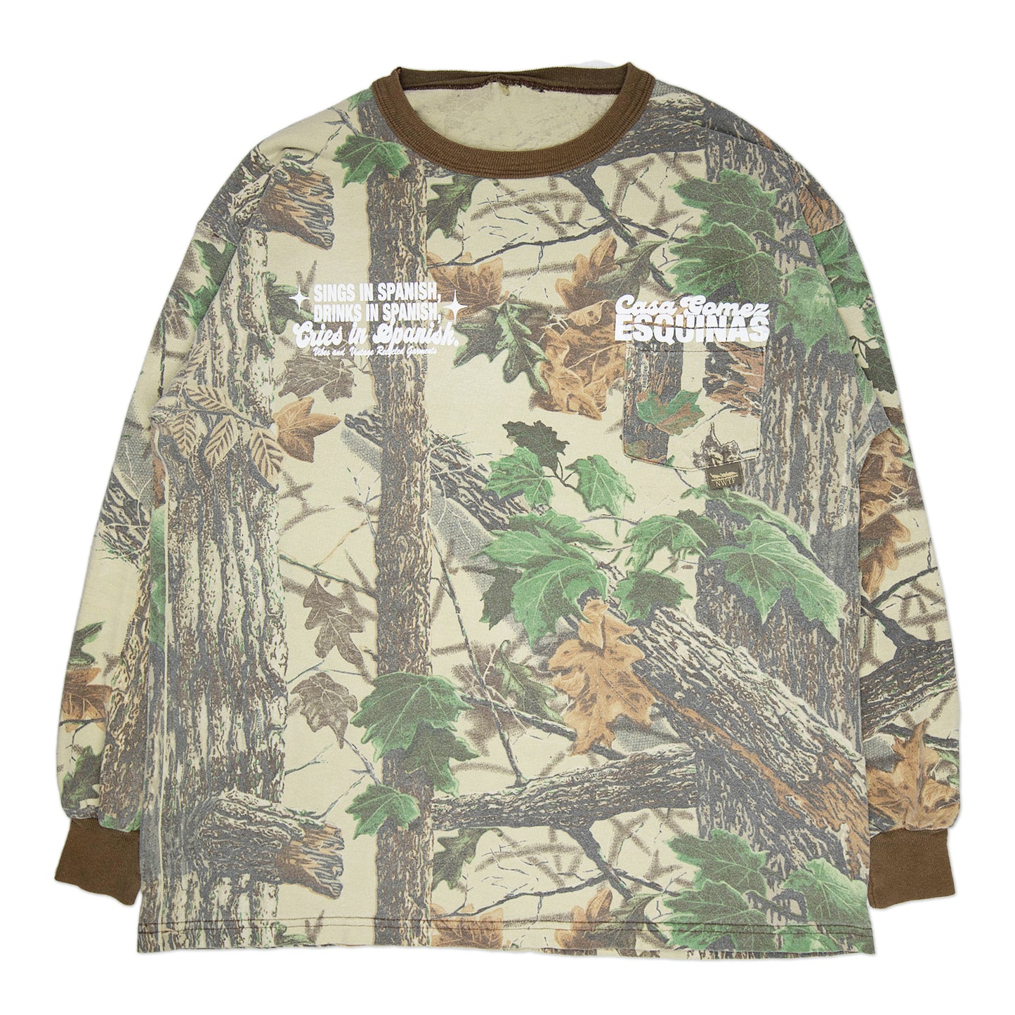 Camo "Cries in Spanish" Longsleeve (L)