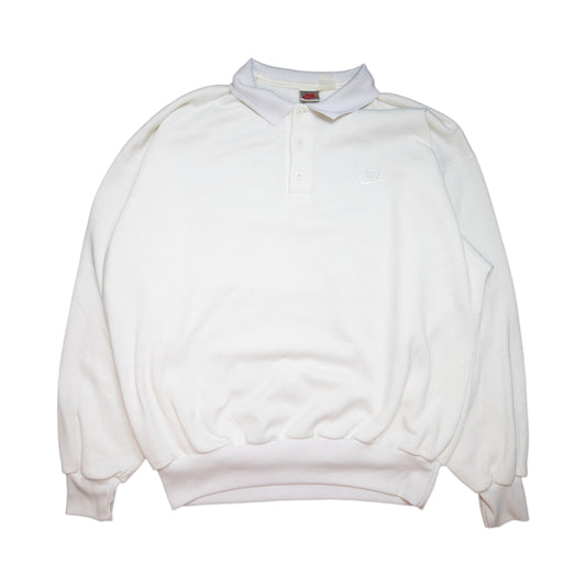 80s White Nike Collared Crew (XL)