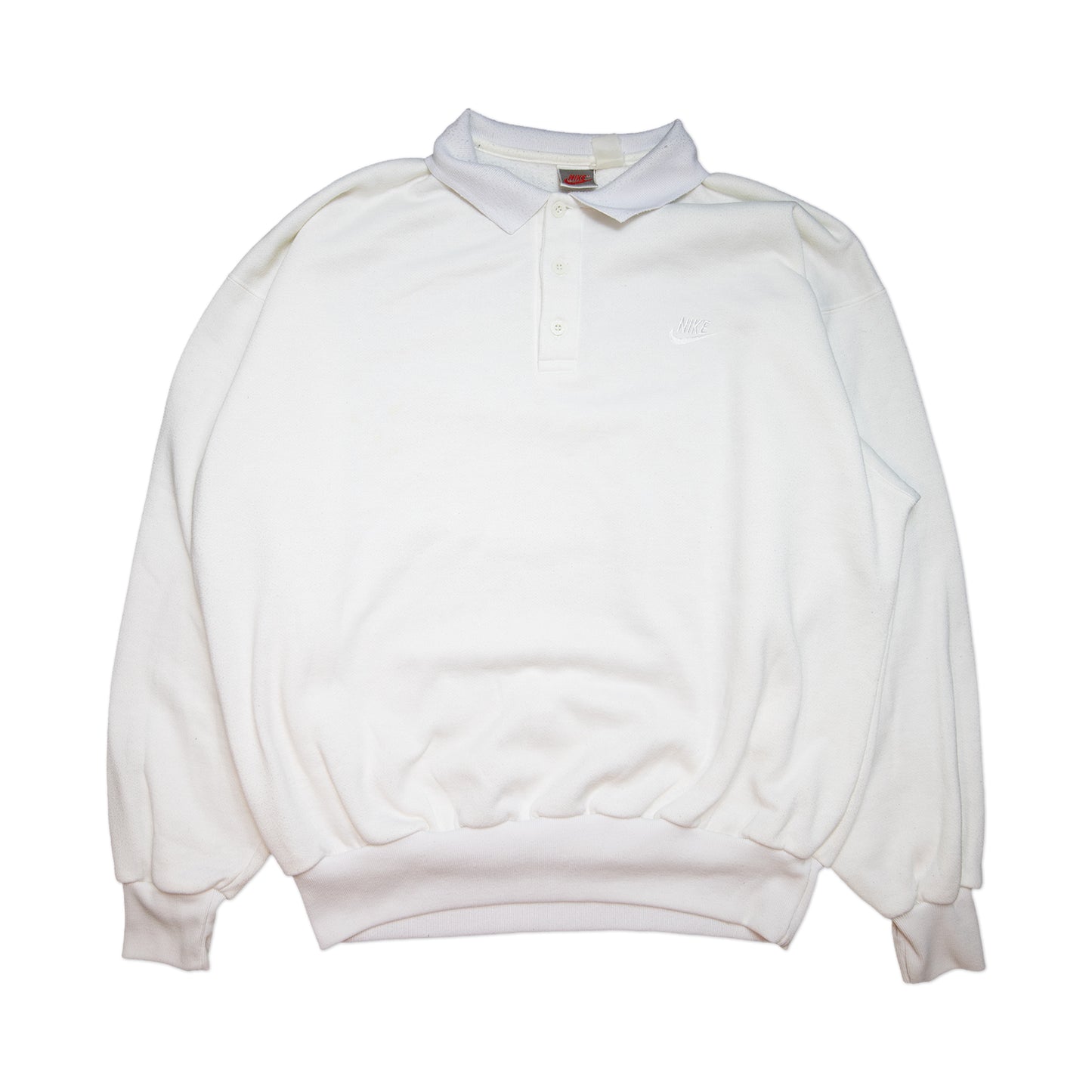 80s White Nike Collared Crew (XL)