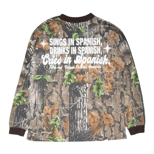 Camo "Cries in Spanish" Longsleeve (S)