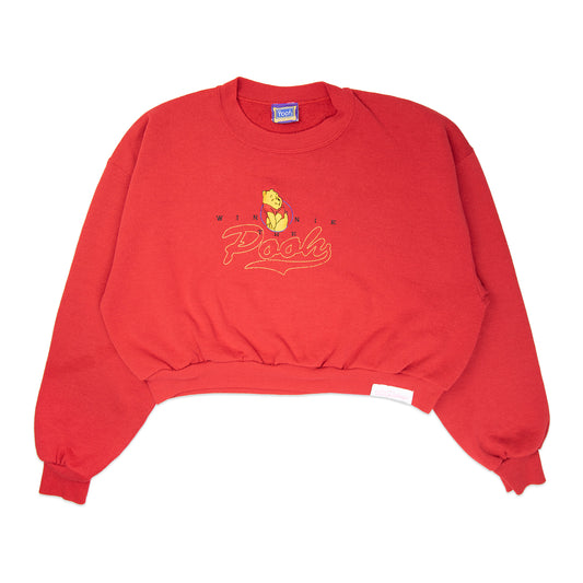 Cropped Embroidered Pooh Crew (L)