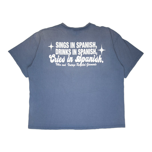 Navy Blue "Cries in Spanish" Tee (XL)