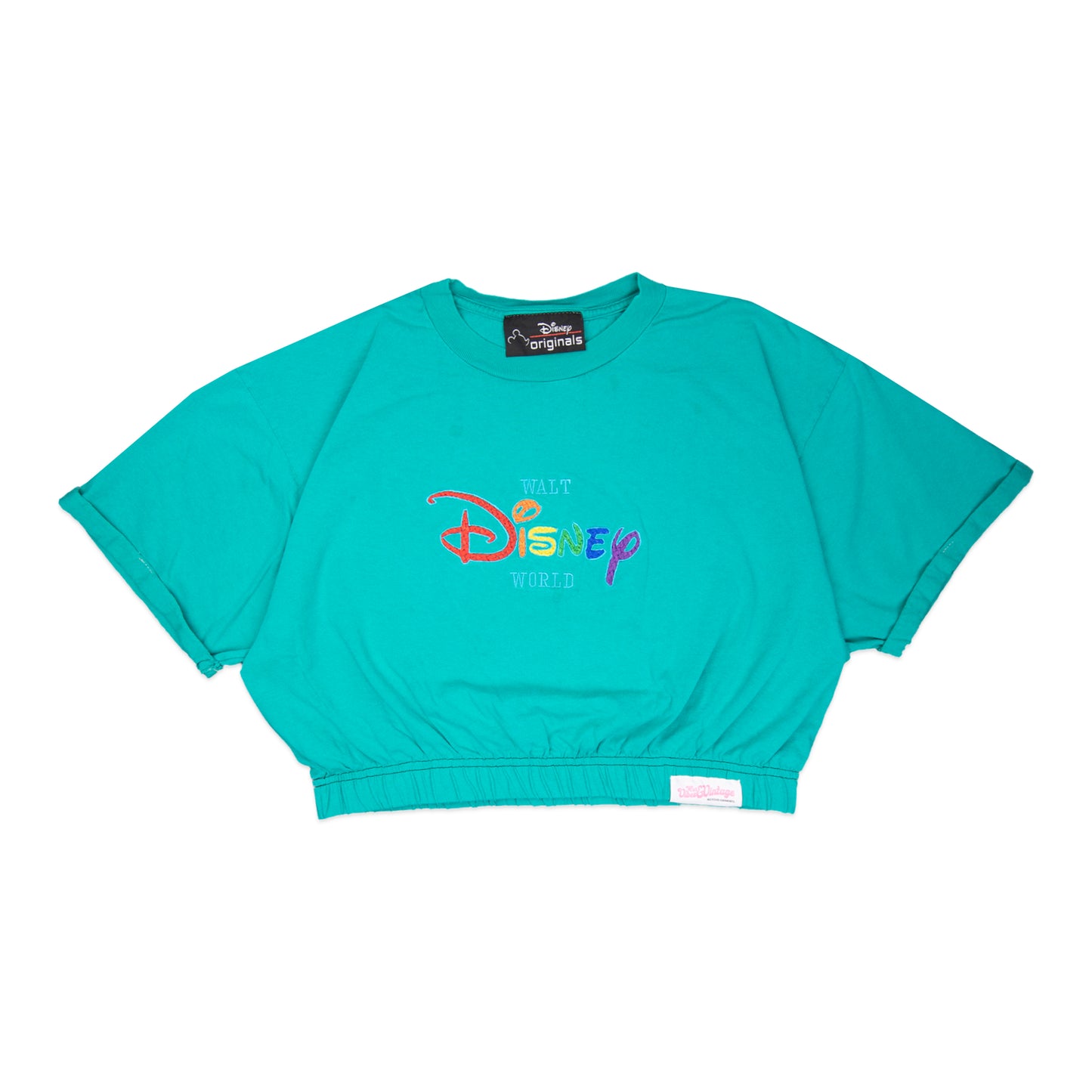 90's Teal Disney Crop Tee (L)