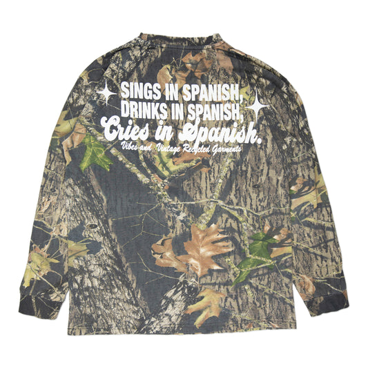 Camo "Cries in Spanish" Longsleeve (M)