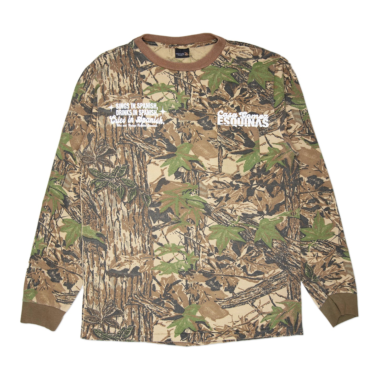 Camo "Cries in Spanish" Longsleeve (L)