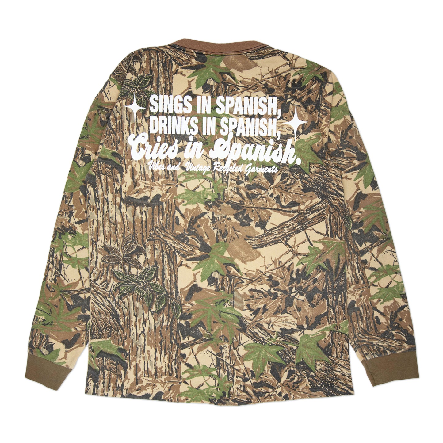 Camo "Cries in Spanish" Longsleeve (L)