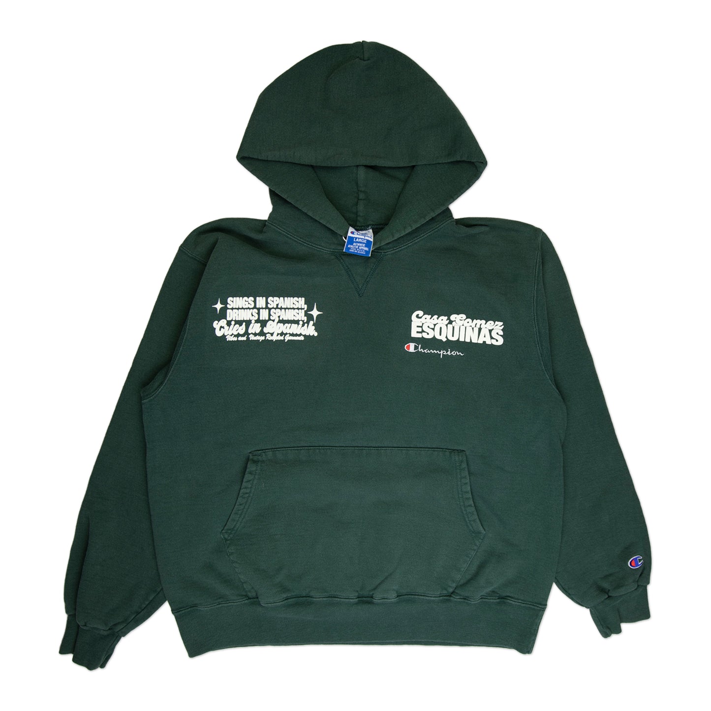 Forest Green "Cries in Spanish" Hoodie (M/L)