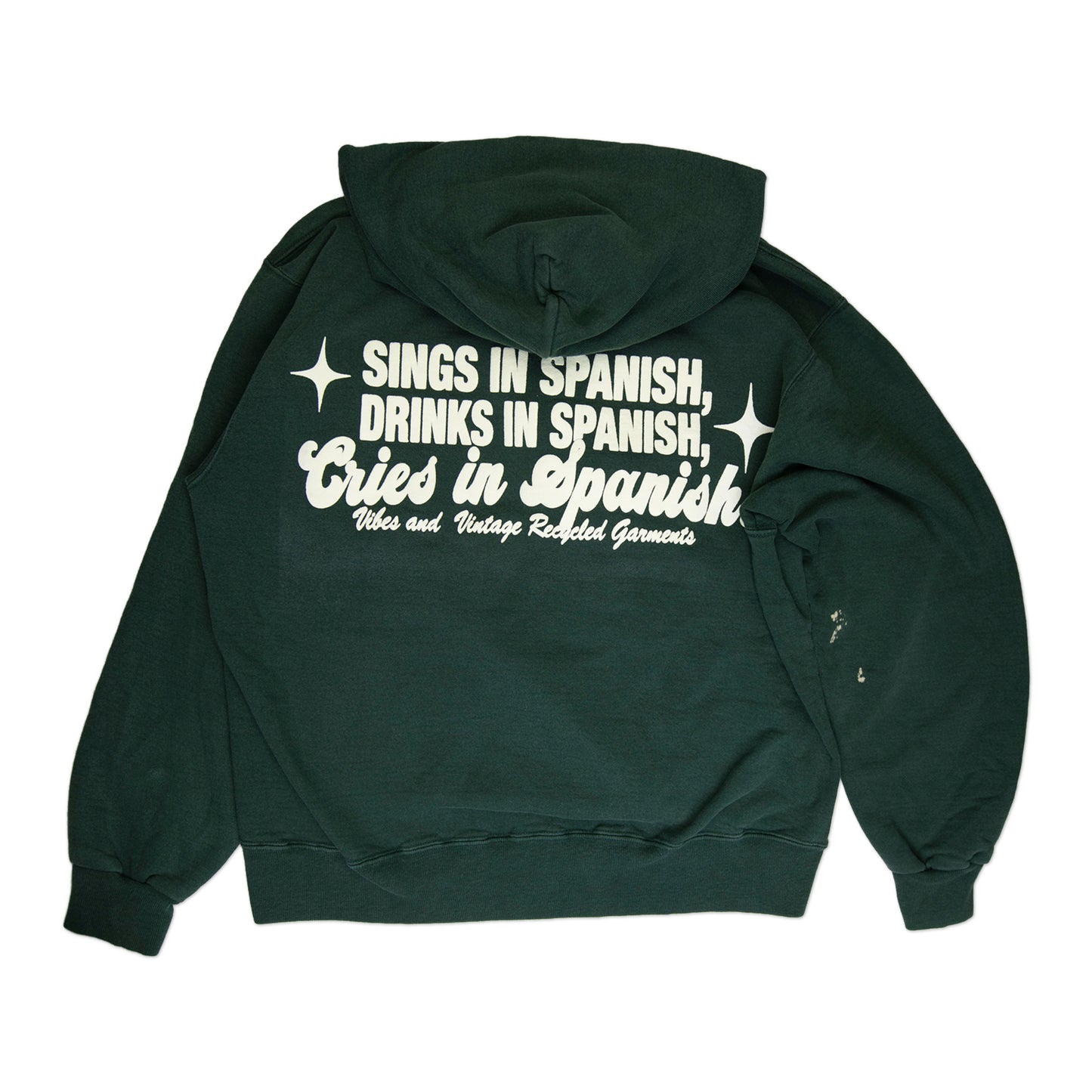 Forest Green "Cries in Spanish" Hoodie (M/L)