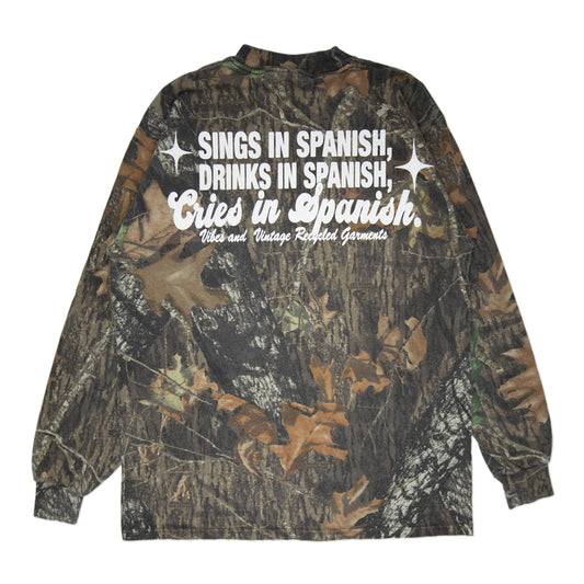 Camo "Cries in Spanish" Longsleeve (L)