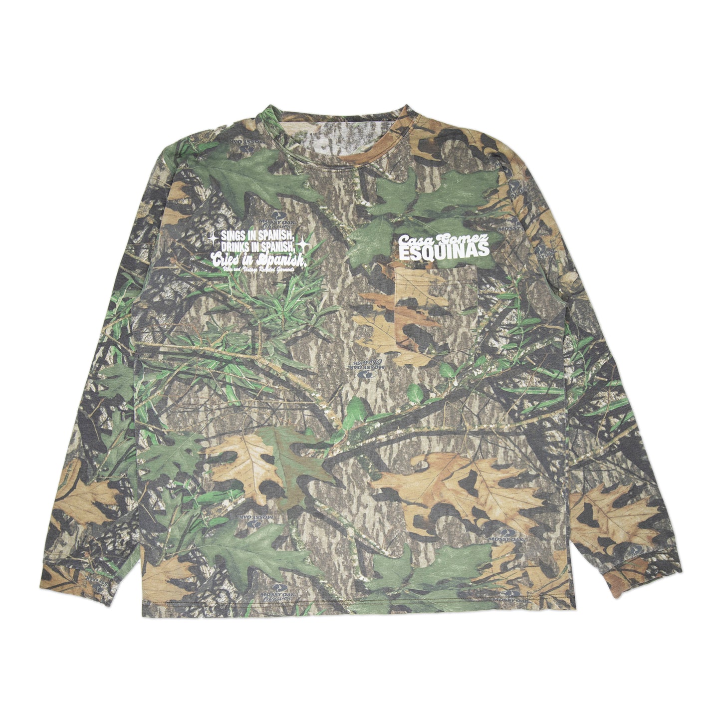 Camo "Cries in Spanish" Longsleeve (L)