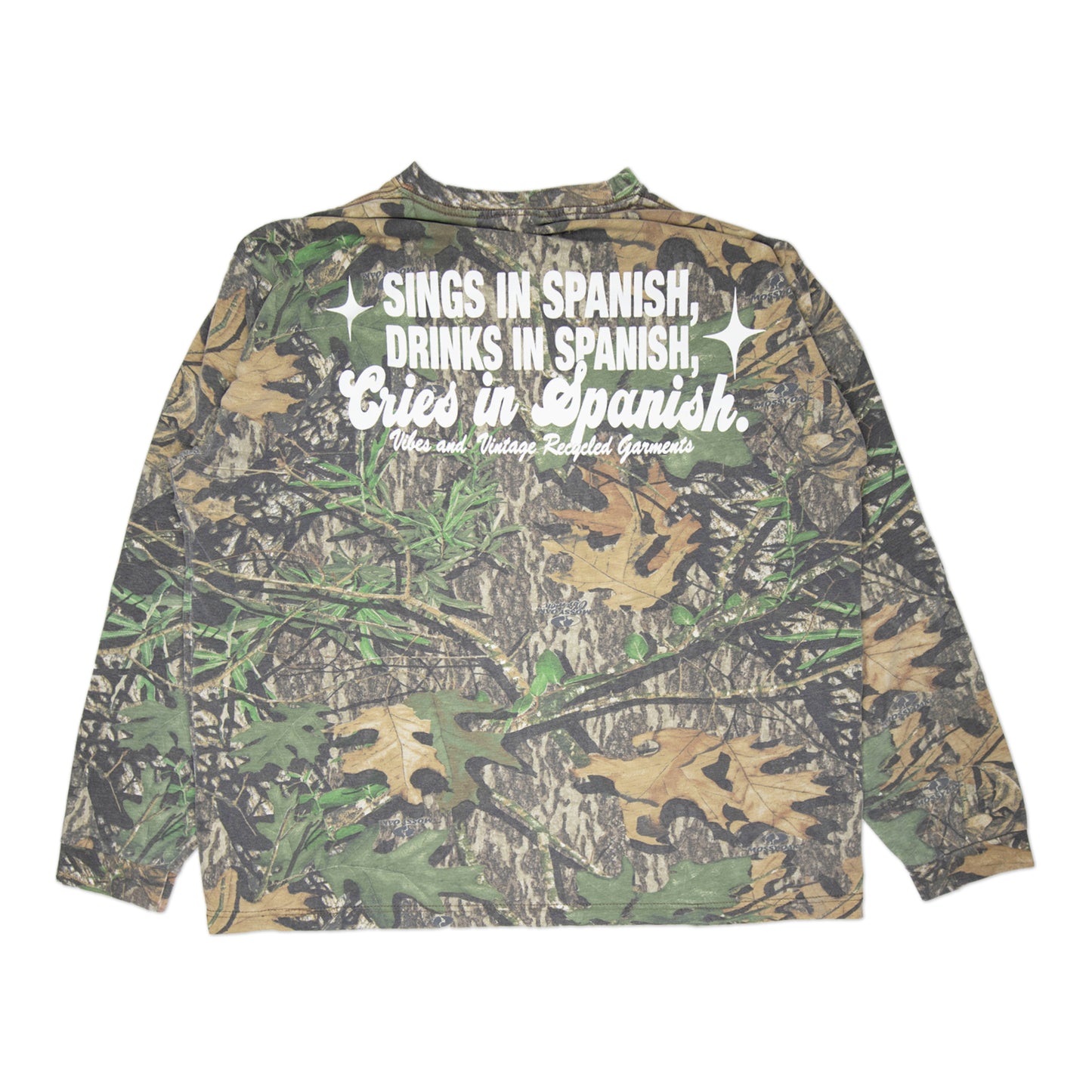 Camo "Cries in Spanish" Longsleeve (L)