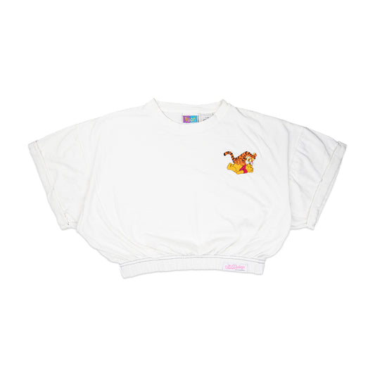 Cropped Embroidered Pooh & Tigger Tee (L)