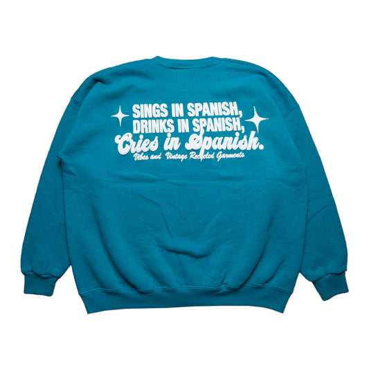 Turquoise Cries in Spanish Crew (XL)