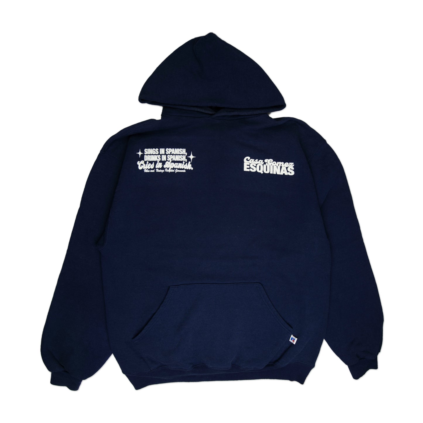 Navy Blue "Cries in Spanish" Hoodie (L)