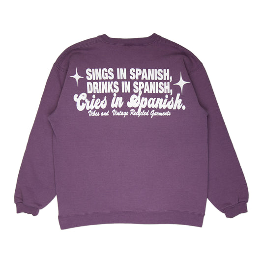 Purple "Cries in Spanish" Crew (S)