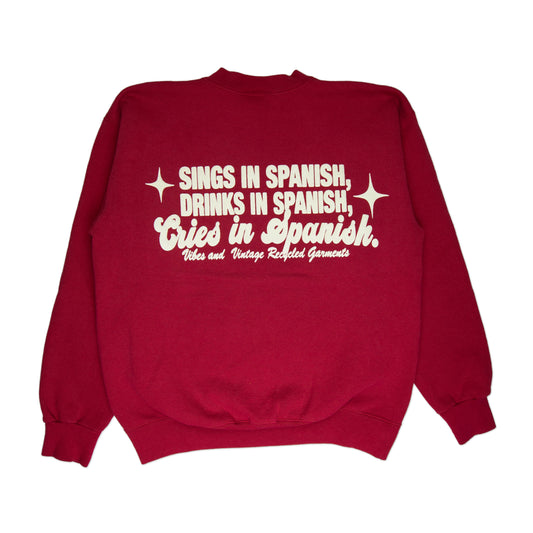 Burgundy "Cries in Spanish" Crew (M/L)