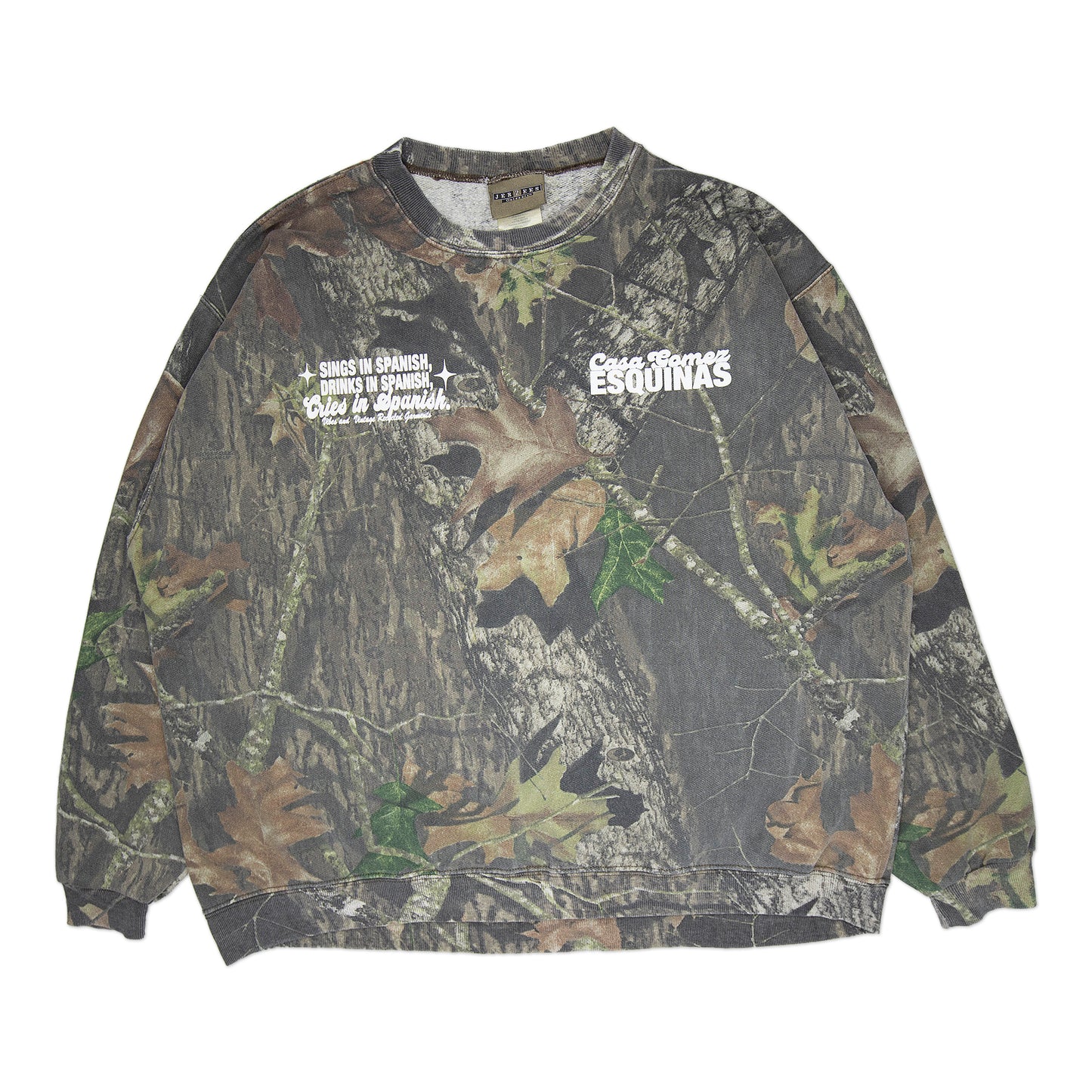 Camo "Cries in Spanish" Crew (XXL)